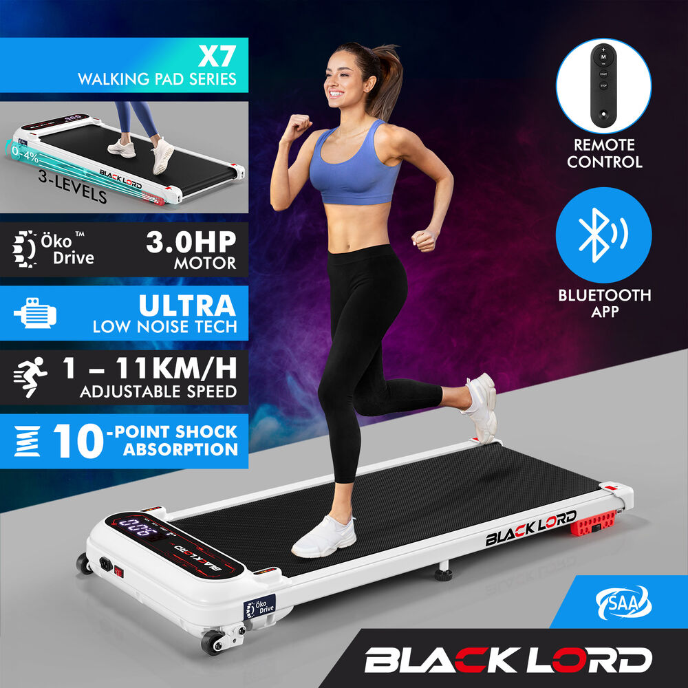 BLACK LORD Treadmill Electric Walking Pad Incline Shock Absorbers Home Gym - Picture 37 of 84