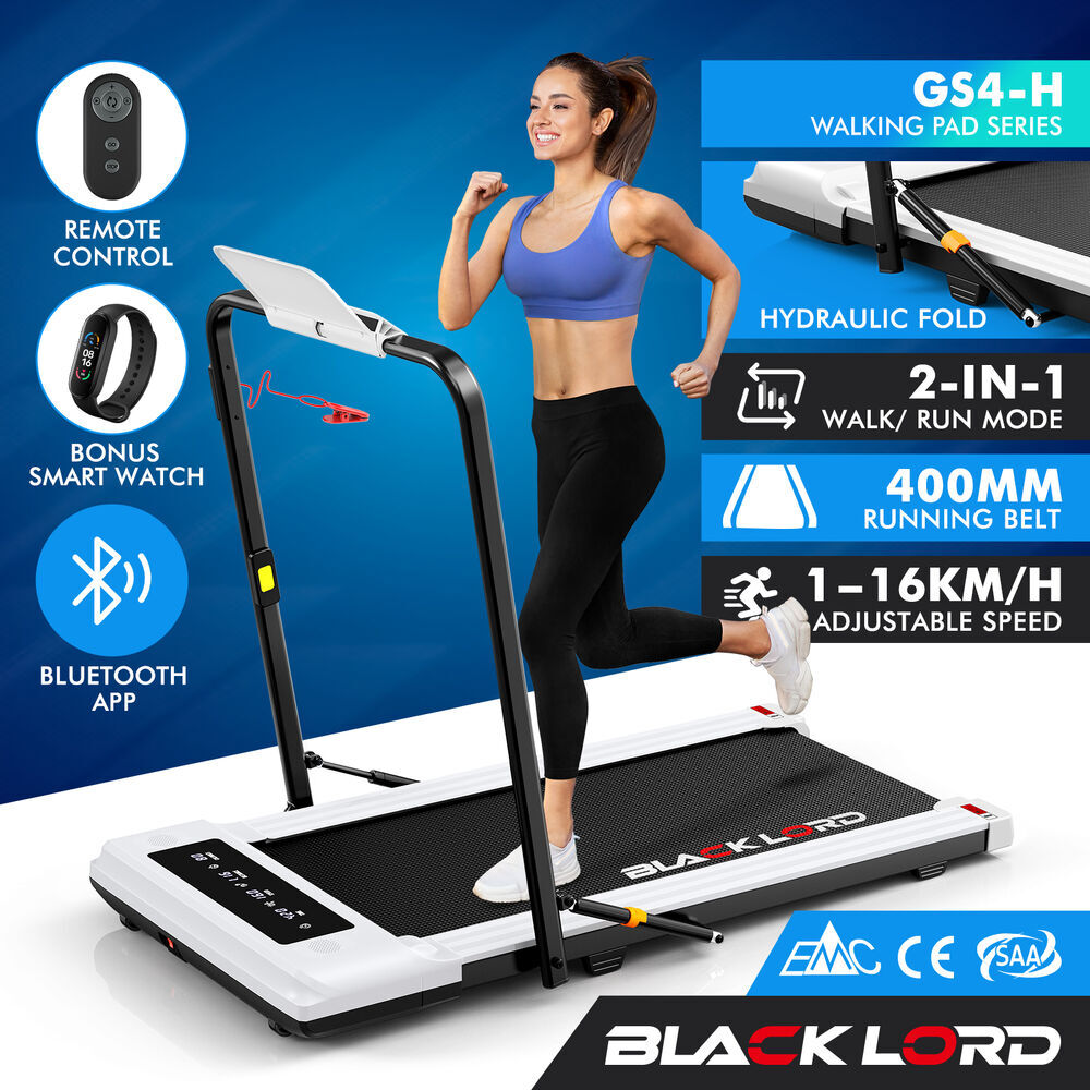 BLACK LORD Treadmill 2 IN 1 Electric Walking Pad 400mm Hydraulic Foldable - Picture 24 of 29