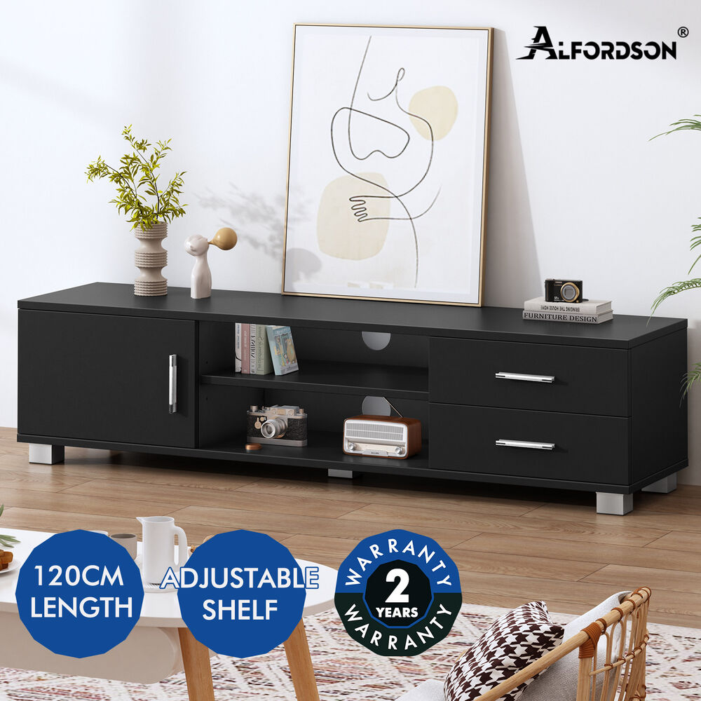 ALFORDSON TV Cabinet Entertainment Unit Stand 120cm Storage Shelf Drawers Wooden - Picture 13 of 48