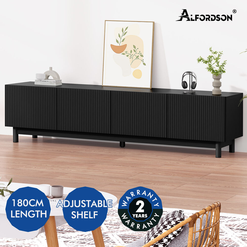 ALFORDSON Entertainment Unit TV Cabinet Stand 180cm Storage Shelves Doors - Picture 13 of 60