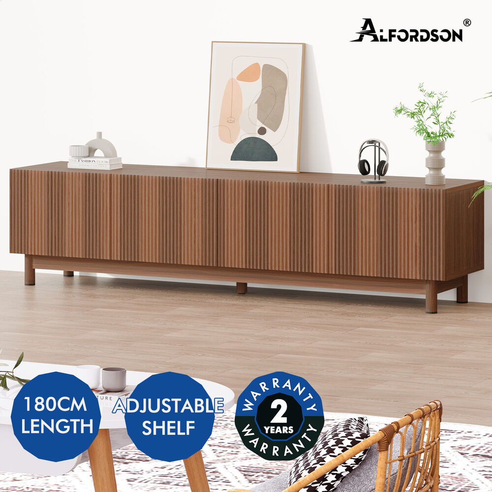 ALFORDSON Entertainment Unit TV Cabinet Stand 180cm Storage Shelves Doors - Picture 25 of 60