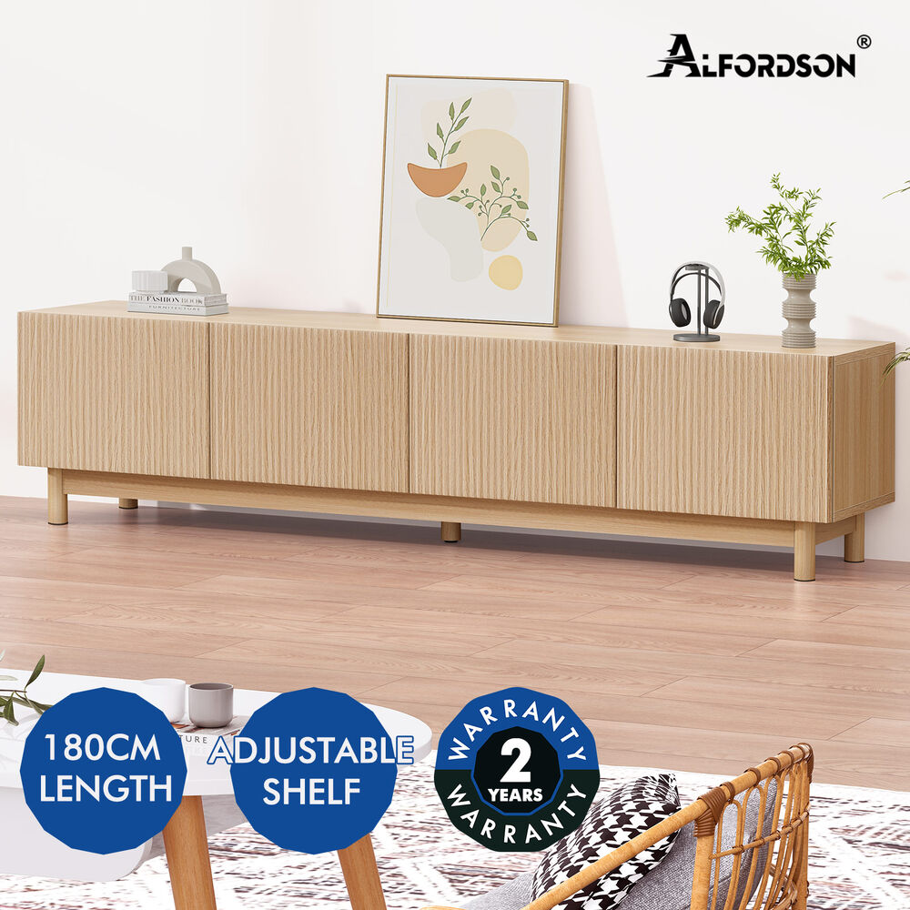 ALFORDSON Entertainment Unit TV Cabinet Stand 180cm Storage Shelves Doors - Picture 37 of 60