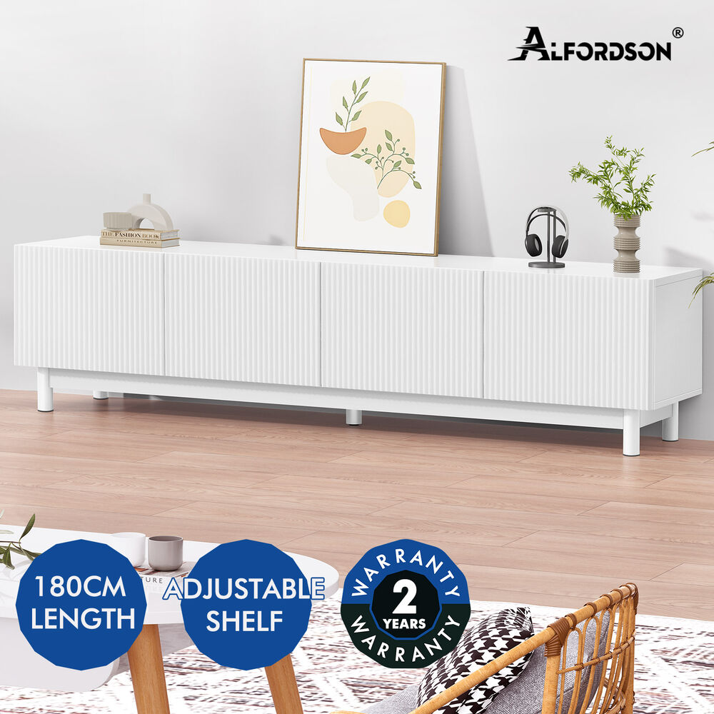 ALFORDSON Entertainment Unit TV Cabinet Stand 180cm Storage Shelves Doors - Picture 49 of 60