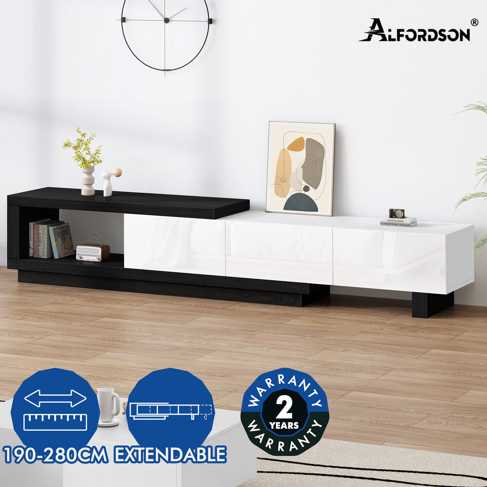ALFORDSON Extendable Entertainment Unit TV Cabinet 190-280cm Stand Storage Shelf - Picture 13 of 60