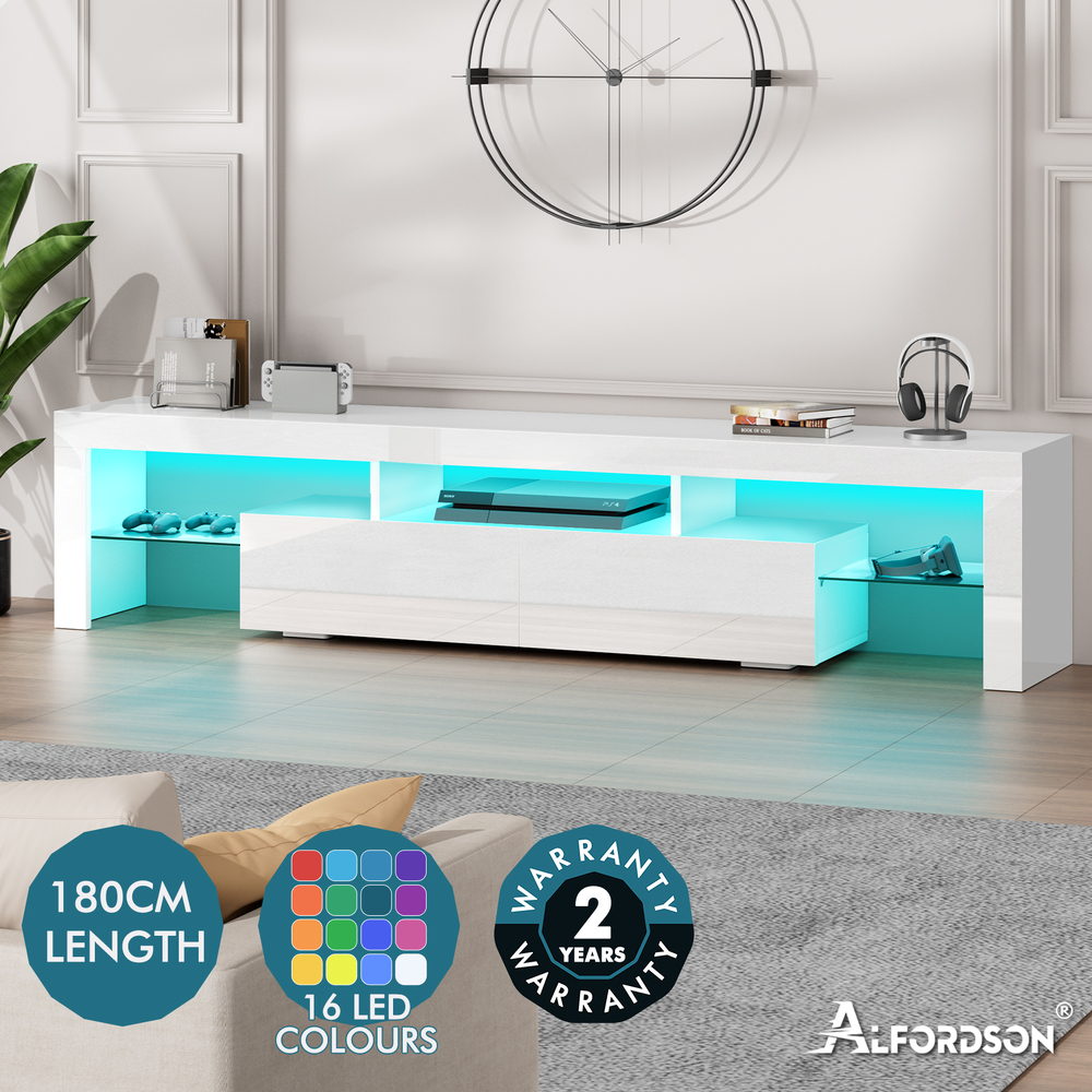 ALFORDSON Entertainment Unit TV Cabinet Stand Storage Drawer RGB LED Gloss - Picture 73 of 228