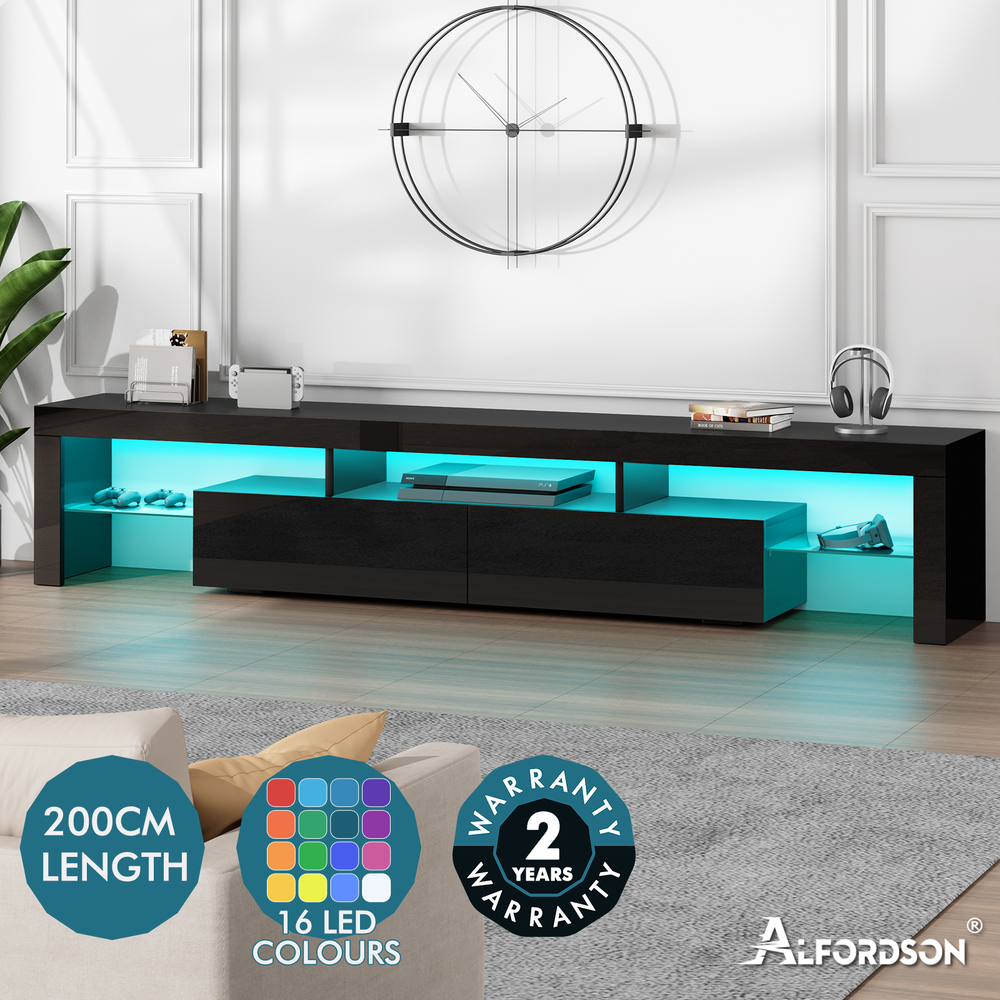ALFORDSON Entertainment Unit TV Cabinet Stand Storage Drawer RGB LED Gloss - Picture 85 of 228