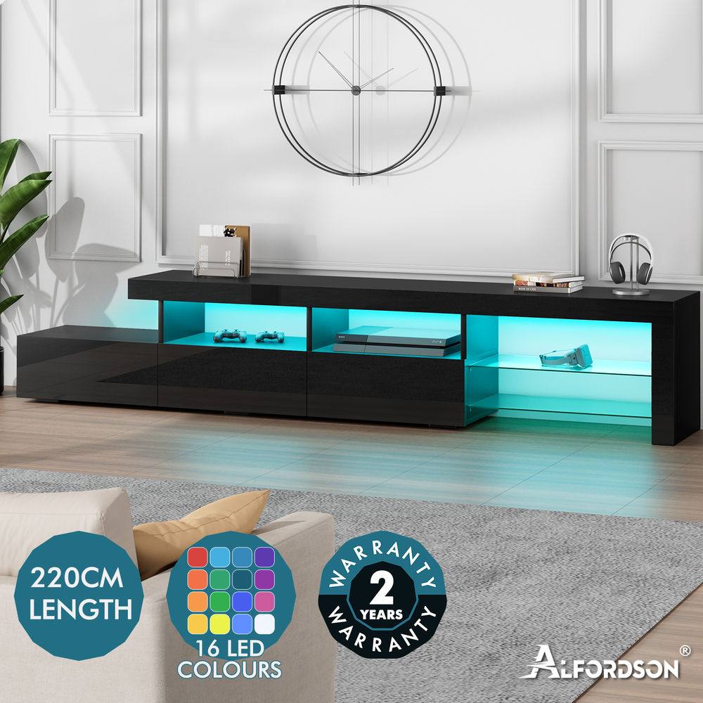ALFORDSON Entertainment Unit TV Cabinet Stand Storage Drawer RGB LED Gloss - Picture 121 of 228