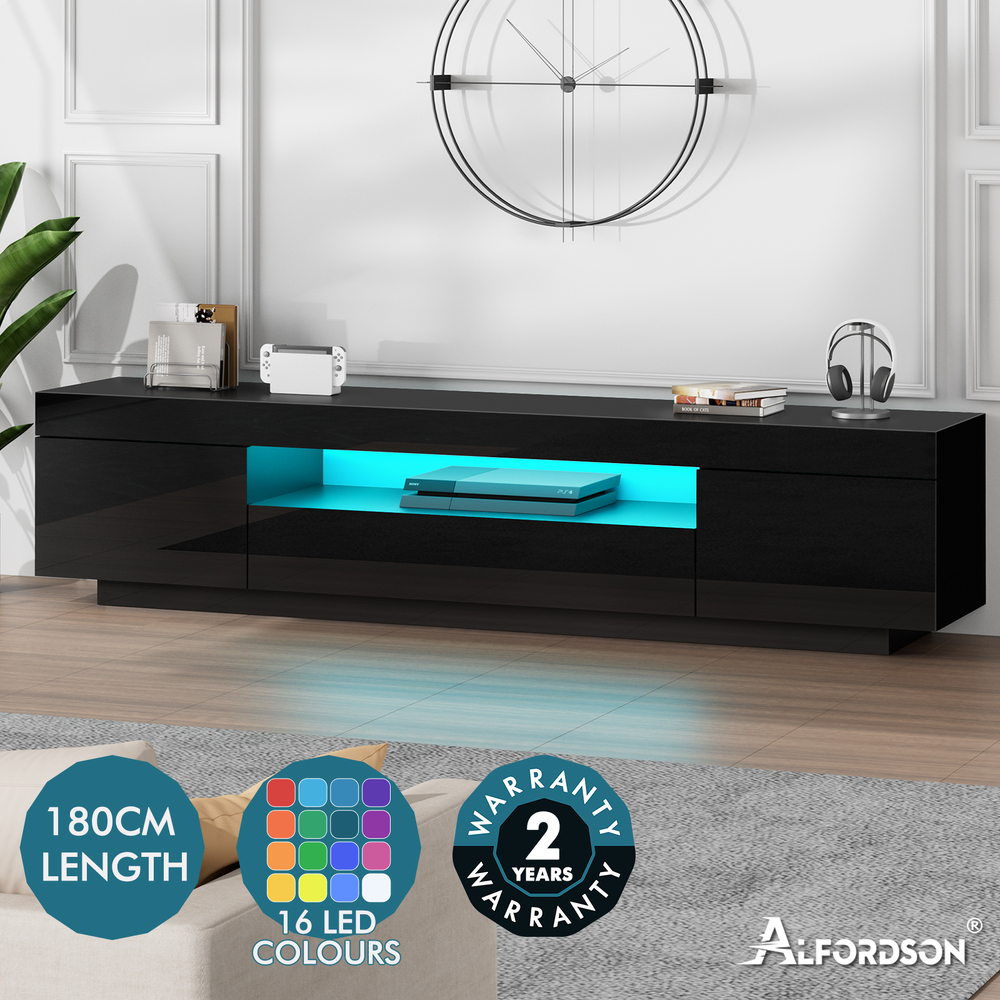 ALFORDSON Entertainment Unit TV Cabinet Stand Storage Drawer RGB LED Gloss - Picture 157 of 228