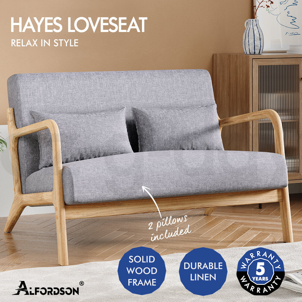 ALFORDSON 2 Seater Sofa Armchair Fabric Lounge Chair Accent Chair Loveseat Couch - Picture 61 of 84