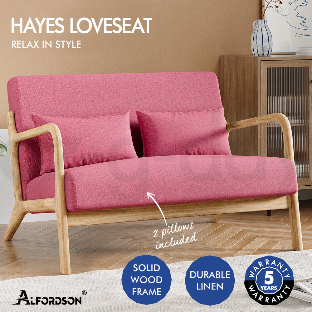 ALFORDSON 2 Seater Sofa Armchair Fabric Lounge Chair Accent Chair Loveseat Couch - Picture 73 of 84