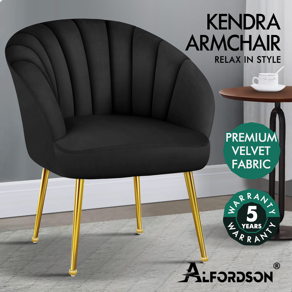ALFORDSON Armchair Lounge Chair Tub Arm Chair Accent Chairs Sofa Couch Velvet - Picture 31 of 70