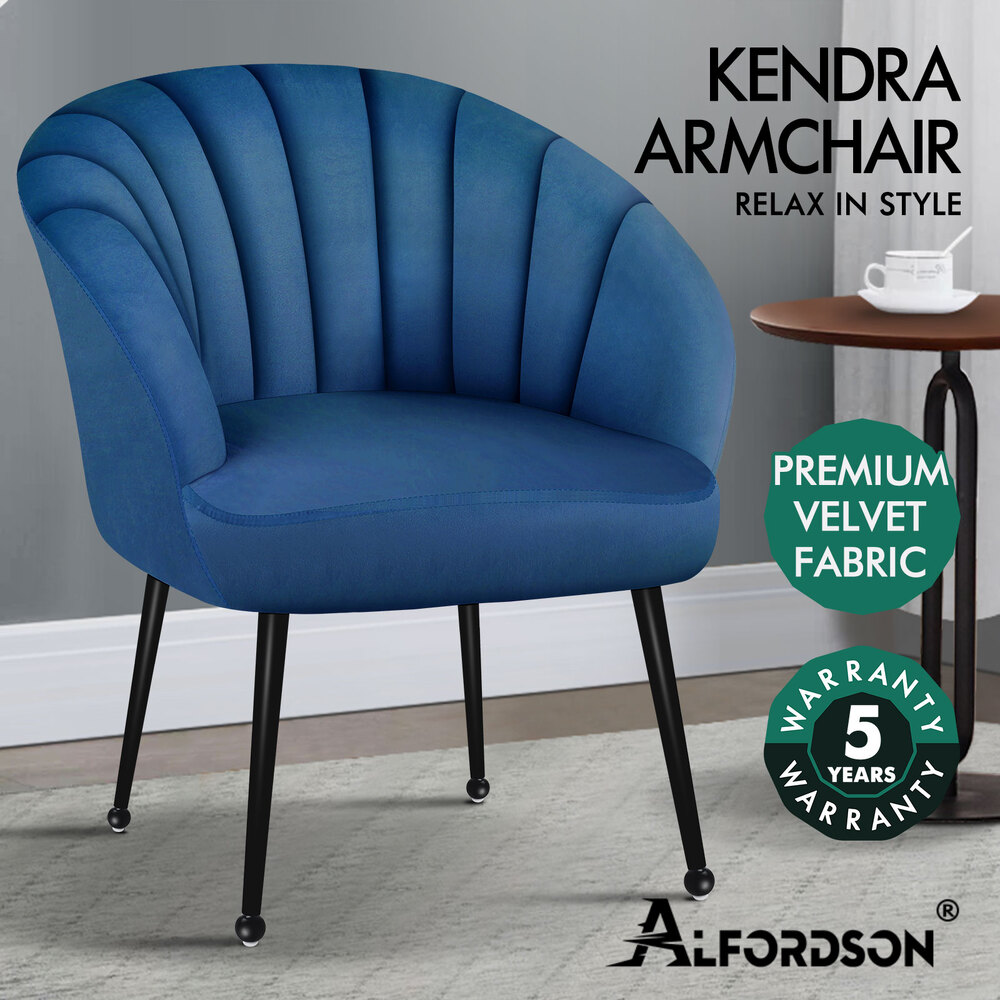 ALFORDSON Armchair Lounge Chair Tub Arm Chair Accent Chairs Sofa Couch Velvet - Picture 21 of 70