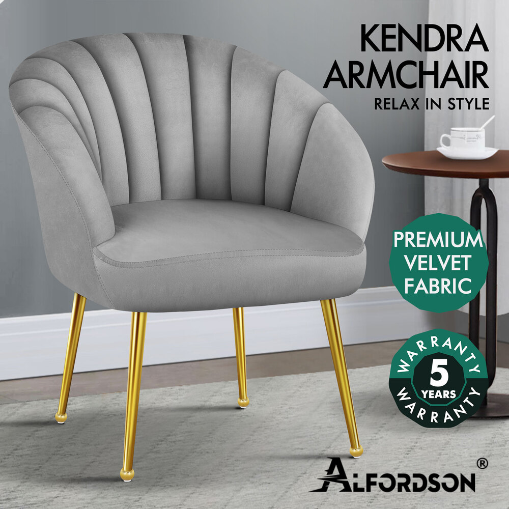 ALFORDSON Armchair Lounge Chair Tub Arm Chair Accent Chairs Sofa Couch Velvet - Picture 41 of 70