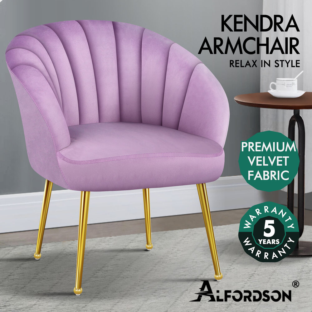 ALFORDSON Armchair Lounge Chair Tub Arm Chair Accent Chairs Sofa Couch Velvet - Picture 61 of 70
