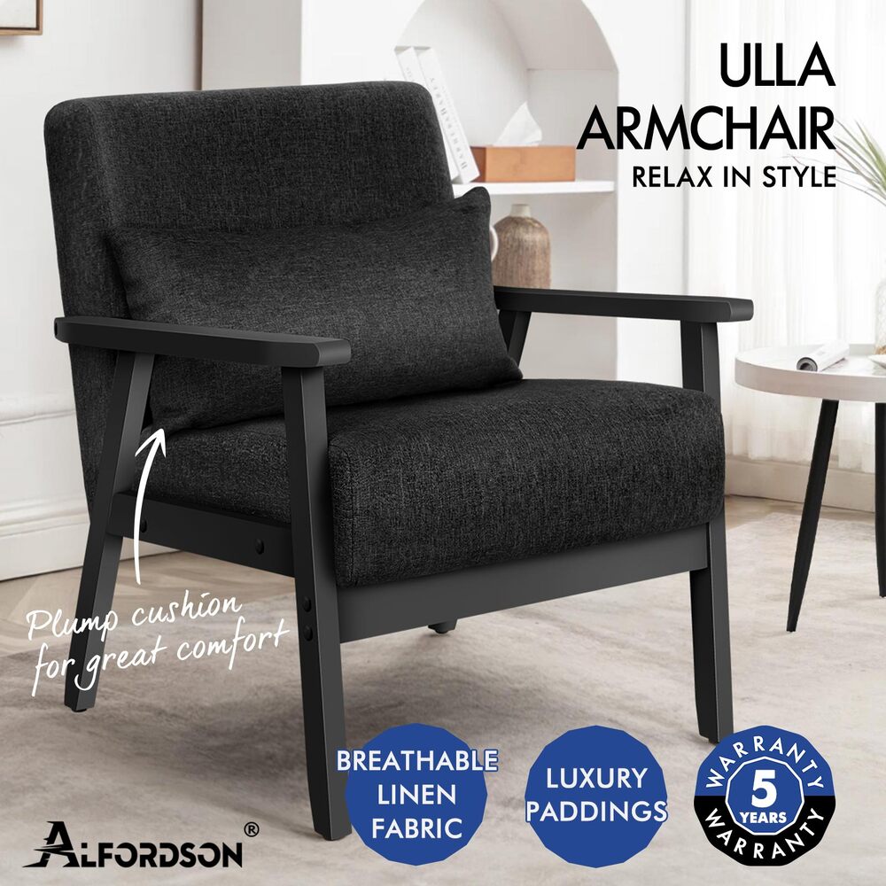 ALFORDSON Armchair Lounge Chair 1/2 Seater Sofa Accent Chair Fabric Loveseat - Picture 49 of 84