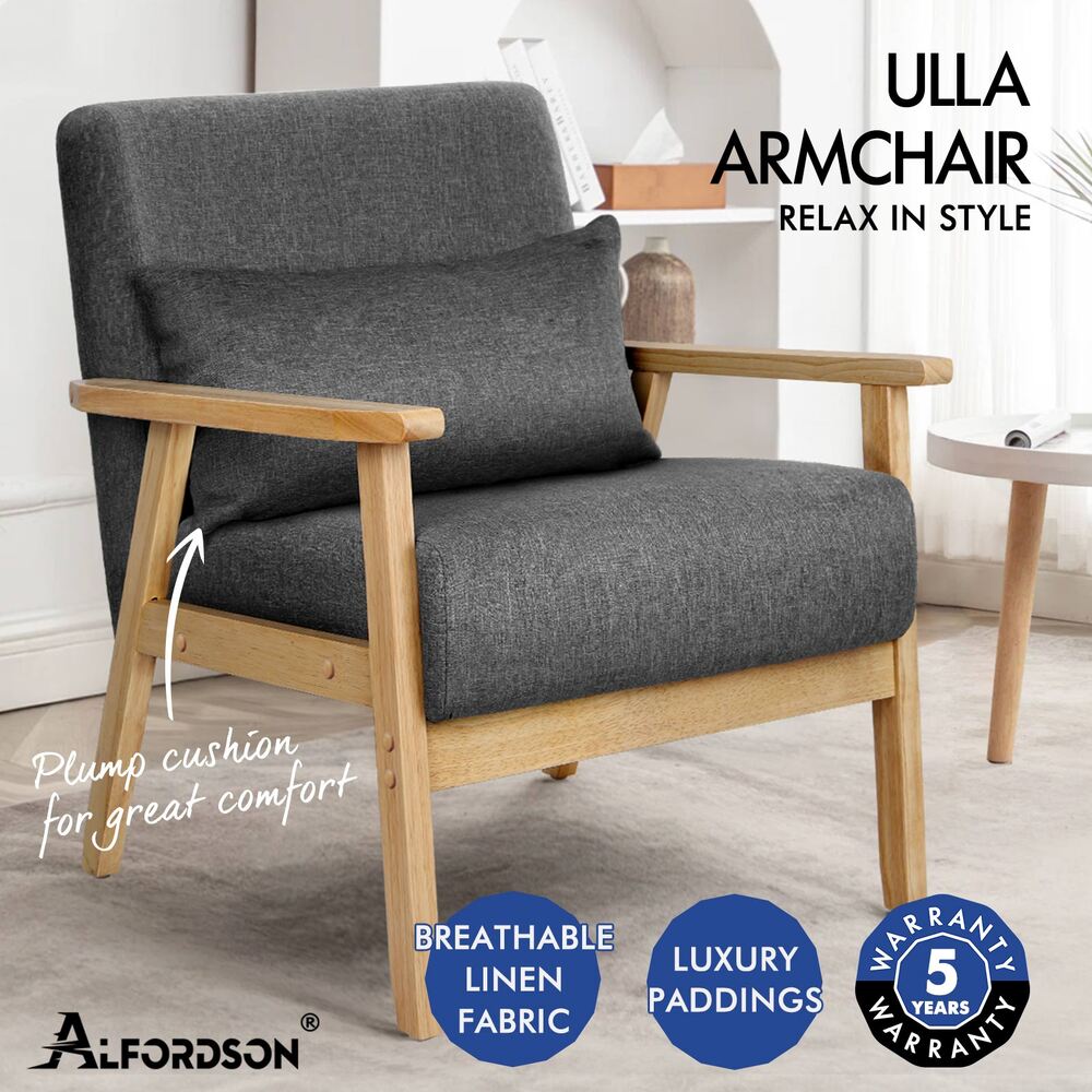 ALFORDSON Armchair Lounge Chair 1/2 Seater Sofa Accent Chair Fabric Loveseat - Picture 61 of 84
