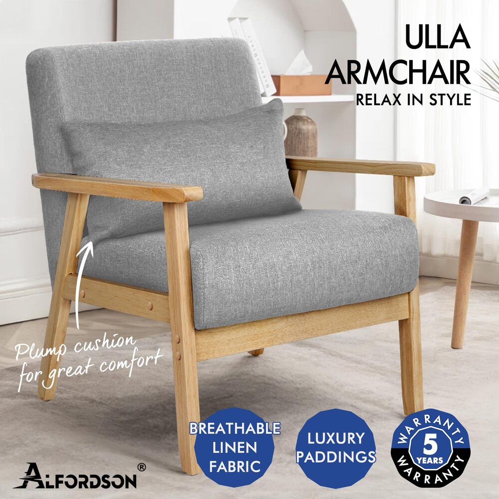 ALFORDSON Armchair Lounge Chair 1/2 Seater Sofa Accent Chair Fabric Loveseat - Picture 73 of 84