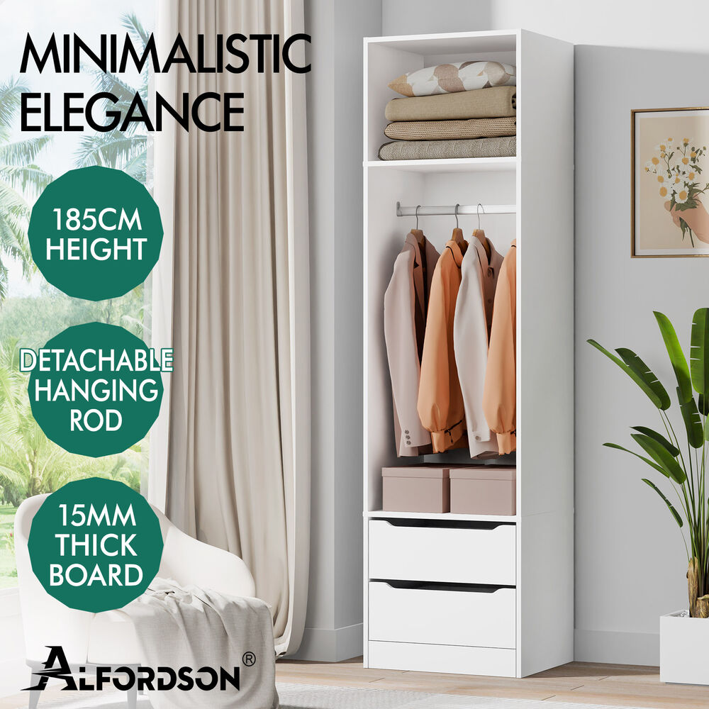 ALFORDSON Wardrobe Clothes Storage Organizer Closet Cabinet 2 Drawers Hanging - Picture 23 of 46