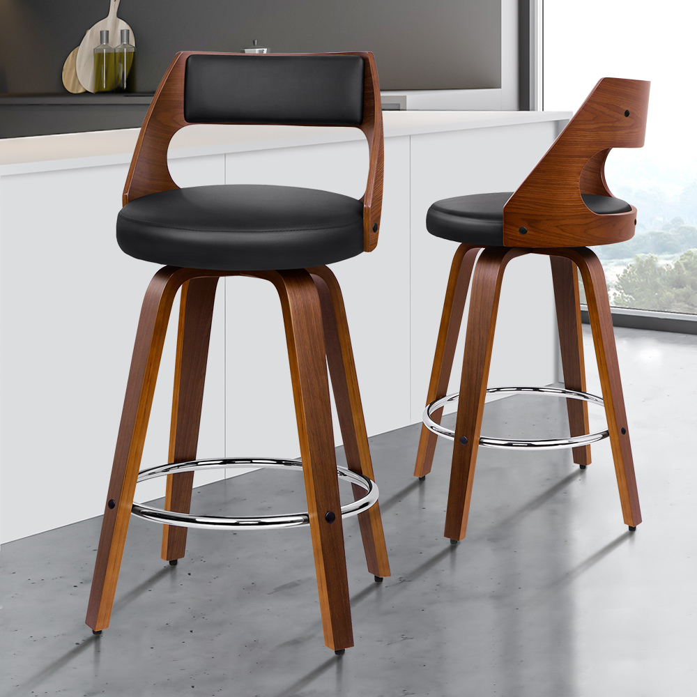 ALFORDSON 2x Swivel Bar Stools Eden Kitchen Wooden Dining Chair