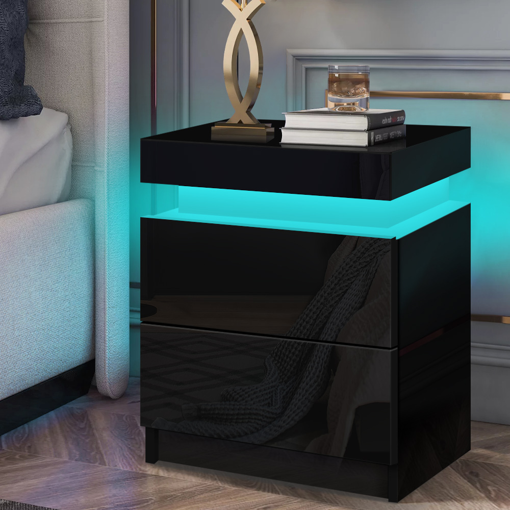 Bedside cabinet with led on sale lights