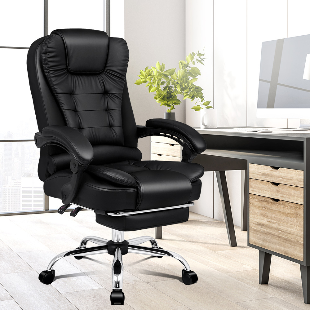 ALFORDSON Office Chair Gaming Executive Computer Racer Footrest PU Leather  Seat - Alfordson
