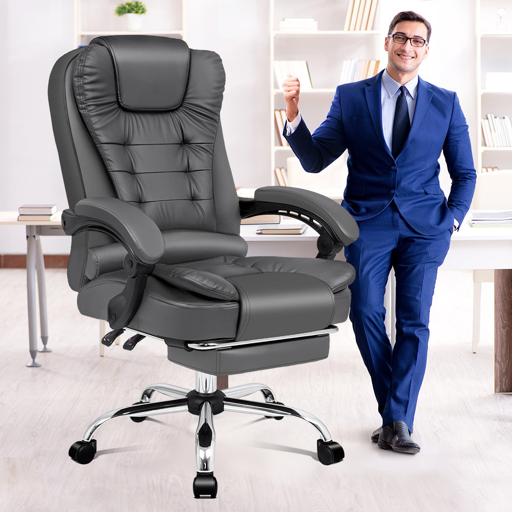 ALFORDSON Office Chair Gaming Executive Computer Racer Footrest PU Leather  Seat - Alfordson