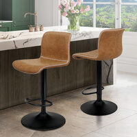 ALFORDSON 2x Bar Stools Remy Kitchen Gas Lift Swivel Chair Vintage Fabric