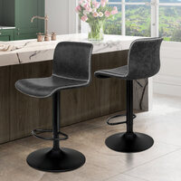 ALFORDSON 2x Bar Stools Remy Kitchen Gas Lift Swivel Chair Vintage Fabric