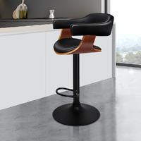 ALFORDSON 1x Bar Stool Joan Kitchen Swivel Chair Wooden Leather Gas Lift