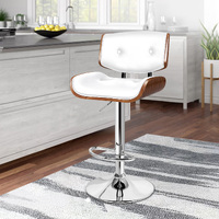 ALFORDSON 1x Bar Stool Kitchen Swivel Wooden  Chair Leather Odette White