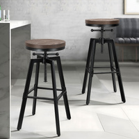 ALFORDSON 2x Bar Stool Retro Kitchen Vintage Chair Industrial Rustic Ezra