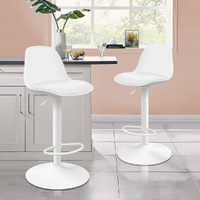 ALFORDSON 2x Bar Stools Kitchen Swivel Chair Leather Gas Lift Philip WHITE