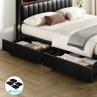 ALFORDSON 4x Trundle Drawers for Bed Frame Underbed Storage Wheels Metal Black