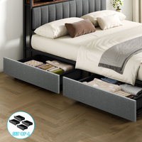ALFORDSON 4x Trundle Drawers for Bed Frame Underbed Storage Wheels Metal Grey