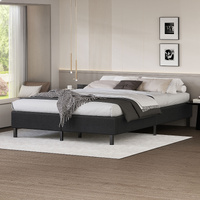 ALFORDSON Bed Frame Double Size Mattress Base Foundation Charcoal Fabric BASEL