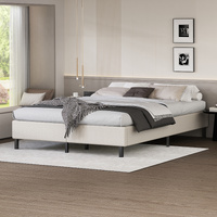 ALFORDSON Bed Frame Queen Size Mattress Base Foundation Beige Fabric BASEL