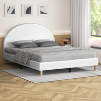 ALFORDSON Bed Frame King Size Mattress Base Platform Leather White CALLA