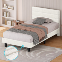 ALFORDSON Bed Frame King Single Size Boucle Mattress Base Platform Wooden White