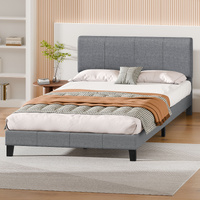 ALFORDSON Bed Frame Double Size Mattress Base Platform Fabric Grey Linus