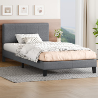 ALFORDSON Bed Frame King Single Mattress Base Platform Fabric Grey Linus