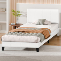 ALFORDSON Bed Frame King Single Mattress Base Platform Leather White Linus