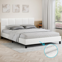 ALFORDSON Bed Frame King Size Wooden Platform Mattress Base Boucle Fabric