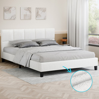 ALFORDSON Bed Frame Queen Size Wooden Platform Mattress Base Boucle Fabric
