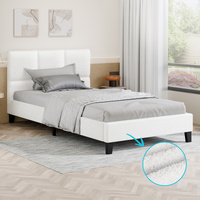 ALFORDSON Bed Frame Single Size Wooden Platform Mattress Base Boucle Fabric