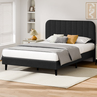 ALFORDSON Bed Frame Double Adjustable Headboard Linen Charcoal Mattress Base