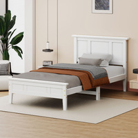 ALFORDSON Wooden Bed Frame Single Size Mattress Base Pine Timber White TALIA