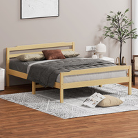 ALFORDSON Bed Frame Wooden Double Size Mattress Base Platform Timber Oak DUBEM