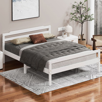 ALFORDSON Bed Frame Wooden King Size Mattress Base Platform Timber White DUBEM