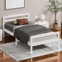 ALFORDSON Bed Frame Wooden King Single Mattress Base Platform Timber White DUBEM