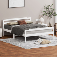 ALFORDSON Bed Frame Wooden Queen Size Mattress Base Platform Timber White DUBEM